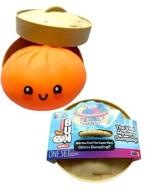 🌟 NEW 🟠 RMS Crazy Fun Series 3 Rainbow ORANGE Dumpling Squishy Bun 🥟🔒🌟